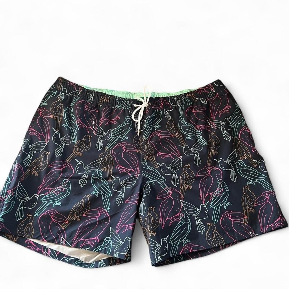 Bonobos Men's Swim Trunks in Size XXL 7 Inch Inseam Tropical Bird Print Beach